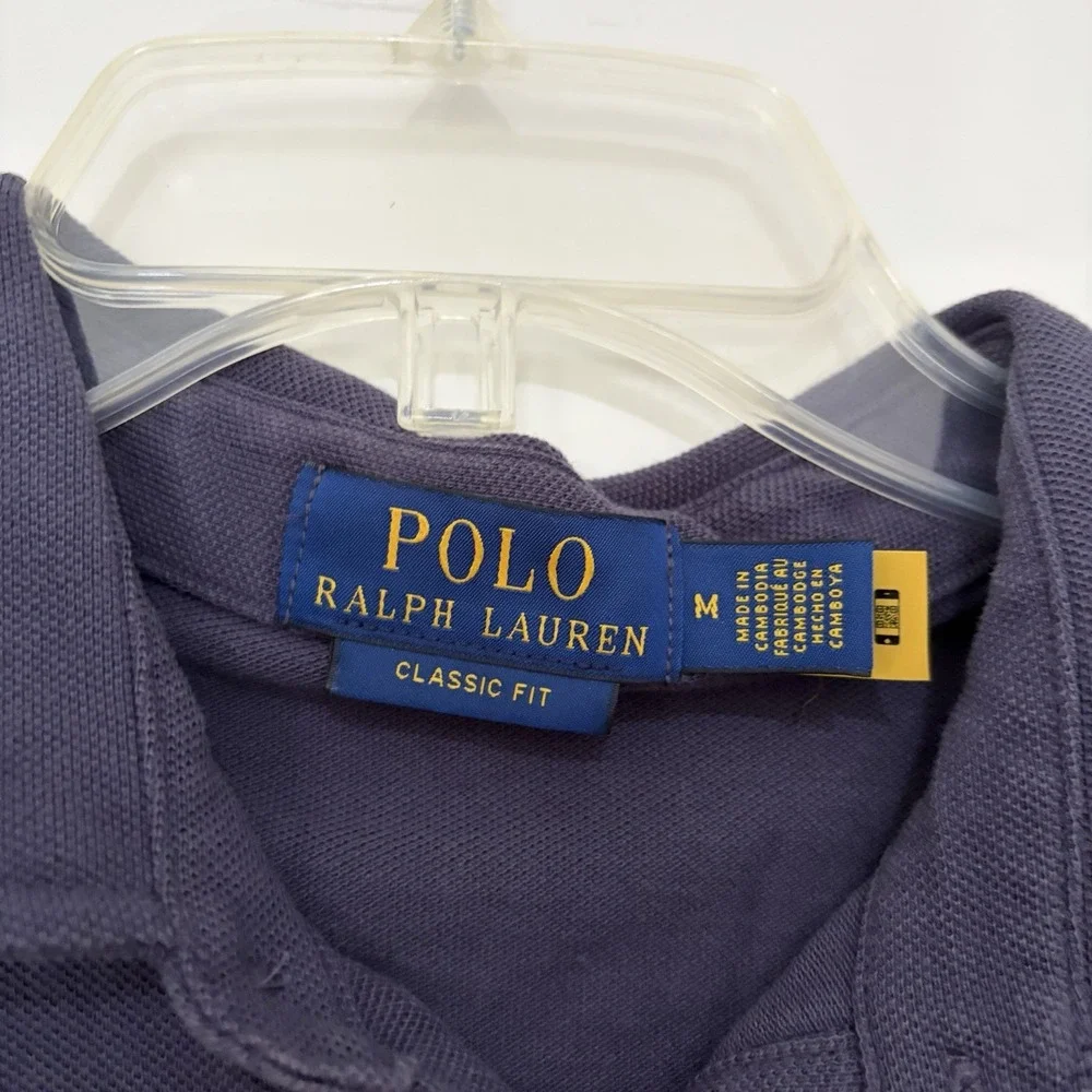 Polo Ralph Lauren Men's Classic-Fit Polo Bear Mesh Polo Shirt Size Medium Blue